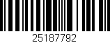 Código de barras (EAN, GTIN, SKU, ISBN): '25187792'