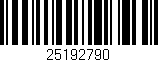Código de barras (EAN, GTIN, SKU, ISBN): '25192790'