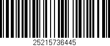 Código de barras (EAN, GTIN, SKU, ISBN): '25215736445'