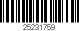 Código de barras (EAN, GTIN, SKU, ISBN): '25231759'