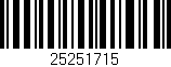 Código de barras (EAN, GTIN, SKU, ISBN): '25251715'
