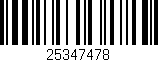 Código de barras (EAN, GTIN, SKU, ISBN): '25347478'