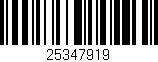 Código de barras (EAN, GTIN, SKU, ISBN): '25347919'