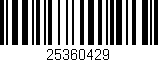 Código de barras (EAN, GTIN, SKU, ISBN): '25360429'