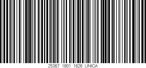 Código de barras (EAN, GTIN, SKU, ISBN): '25367_1801_1626_UNICA'