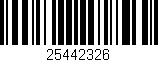 Código de barras (EAN, GTIN, SKU, ISBN): '25442326'