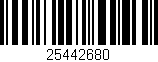 Código de barras (EAN, GTIN, SKU, ISBN): '25442680'