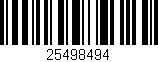 Código de barras (EAN, GTIN, SKU, ISBN): '25498494'