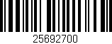 Código de barras (EAN, GTIN, SKU, ISBN): '25692700'