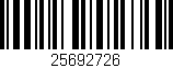 Código de barras (EAN, GTIN, SKU, ISBN): '25692726'