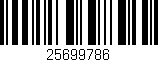 Código de barras (EAN, GTIN, SKU, ISBN): '25699786'