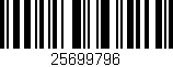 Código de barras (EAN, GTIN, SKU, ISBN): '25699796'
