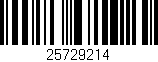 Código de barras (EAN, GTIN, SKU, ISBN): '25729214'