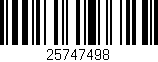 Código de barras (EAN, GTIN, SKU, ISBN): '25747498'