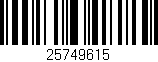 Código de barras (EAN, GTIN, SKU, ISBN): '25749615'