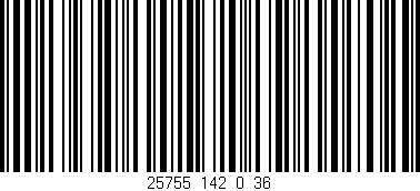 Código de barras (EAN, GTIN, SKU, ISBN): '25755_142_0_36'