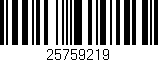 Código de barras (EAN, GTIN, SKU, ISBN): '25759219'