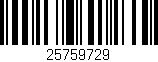 Código de barras (EAN, GTIN, SKU, ISBN): '25759729'