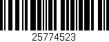 Código de barras (EAN, GTIN, SKU, ISBN): '25774523'