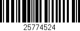 Código de barras (EAN, GTIN, SKU, ISBN): '25774524'