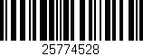 Código de barras (EAN, GTIN, SKU, ISBN): '25774528'