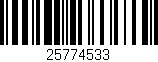 Código de barras (EAN, GTIN, SKU, ISBN): '25774533'