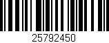 Código de barras (EAN, GTIN, SKU, ISBN): '25792450'