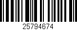 Código de barras (EAN, GTIN, SKU, ISBN): '25794674'