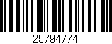 Código de barras (EAN, GTIN, SKU, ISBN): '25794774'
