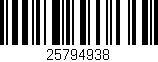 Código de barras (EAN, GTIN, SKU, ISBN): '25794938'