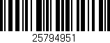 Código de barras (EAN, GTIN, SKU, ISBN): '25794951'