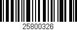 Código de barras (EAN, GTIN, SKU, ISBN): '25800326'