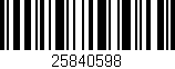 Código de barras (EAN, GTIN, SKU, ISBN): '25840598'