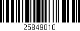 Código de barras (EAN, GTIN, SKU, ISBN): '25849010'