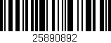 Código de barras (EAN, GTIN, SKU, ISBN): '25890892'