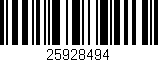 Código de barras (EAN, GTIN, SKU, ISBN): '25928494'