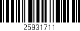 Código de barras (EAN, GTIN, SKU, ISBN): '25931711'