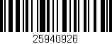 Código de barras (EAN, GTIN, SKU, ISBN): '25940926'