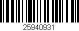 Código de barras (EAN, GTIN, SKU, ISBN): '25940931'