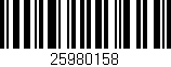 Código de barras (EAN, GTIN, SKU, ISBN): '25980158'