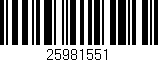 Código de barras (EAN, GTIN, SKU, ISBN): '25981551'