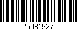 Código de barras (EAN, GTIN, SKU, ISBN): '25981927'