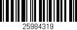 Código de barras (EAN, GTIN, SKU, ISBN): '25984319'
