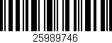 Código de barras (EAN, GTIN, SKU, ISBN): '25989746'