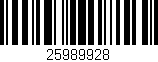 Código de barras (EAN, GTIN, SKU, ISBN): '25989928'
