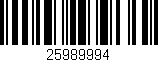 Código de barras (EAN, GTIN, SKU, ISBN): '25989994'