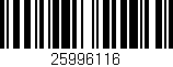 Código de barras (EAN, GTIN, SKU, ISBN): '25996116'