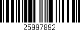 Código de barras (EAN, GTIN, SKU, ISBN): '25997892'