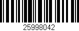Código de barras (EAN, GTIN, SKU, ISBN): '25998042'