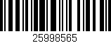 Código de barras (EAN, GTIN, SKU, ISBN): '25998565'